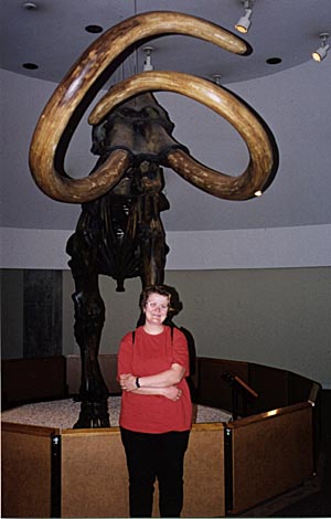 Anne and a mammoth skeleton